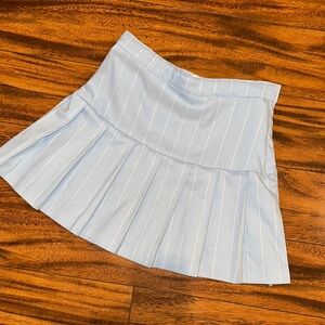 H&M blue striped pleated skirt